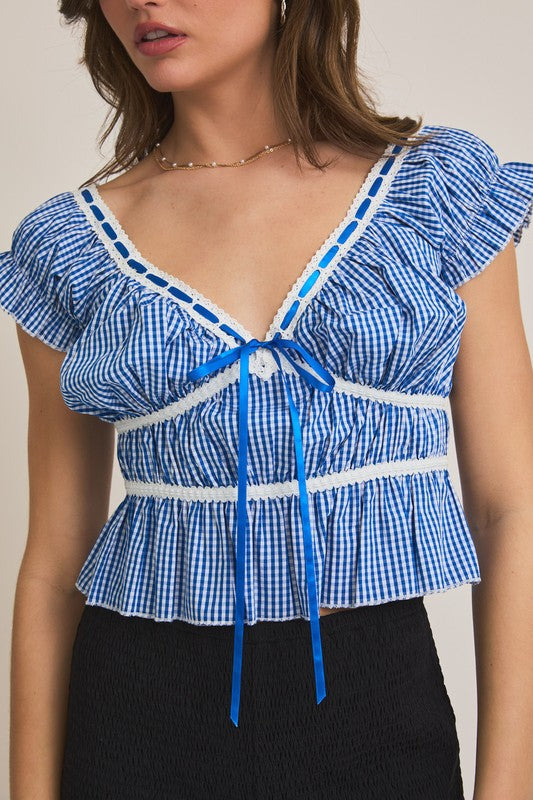 Royal Gingham Glow Top Clothing Peacocks & Pearls Lexington