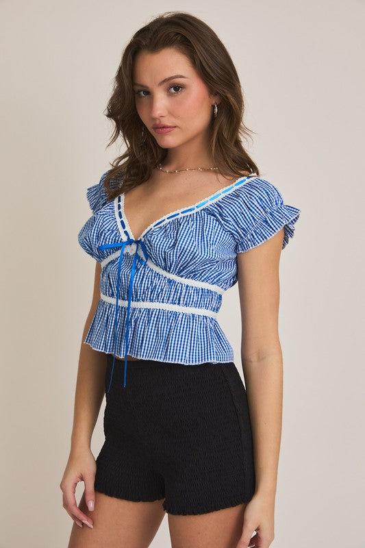 Royal Gingham Glow Top Clothing Peacocks & Pearls Lexington