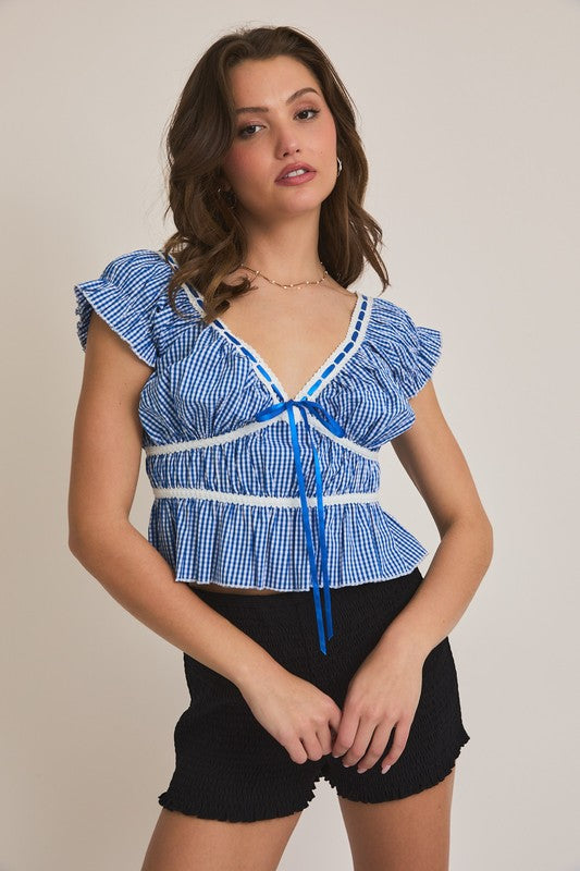 Royal Gingham Glow Top Clothing Peacocks & Pearls Lexington