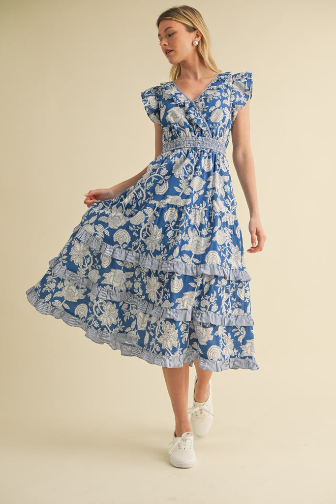 Calm Currents Midi Dress Clothing Peacocks & Pearls Lexington