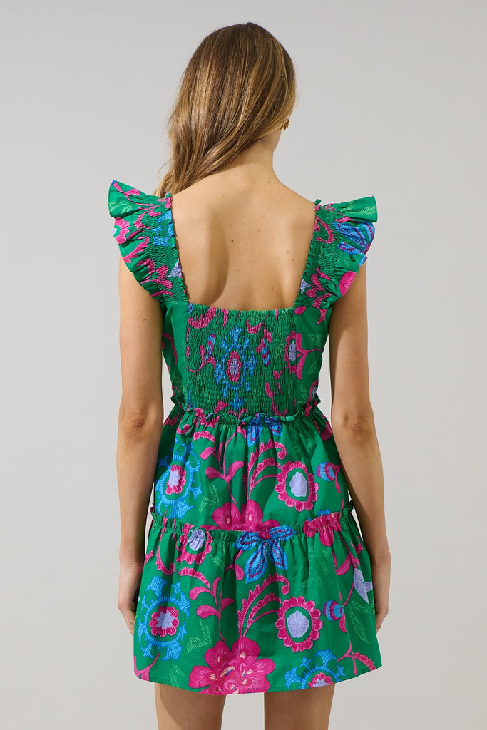 Cabina Floral Short Dress Clothing Peacocks & Pearls Lexington