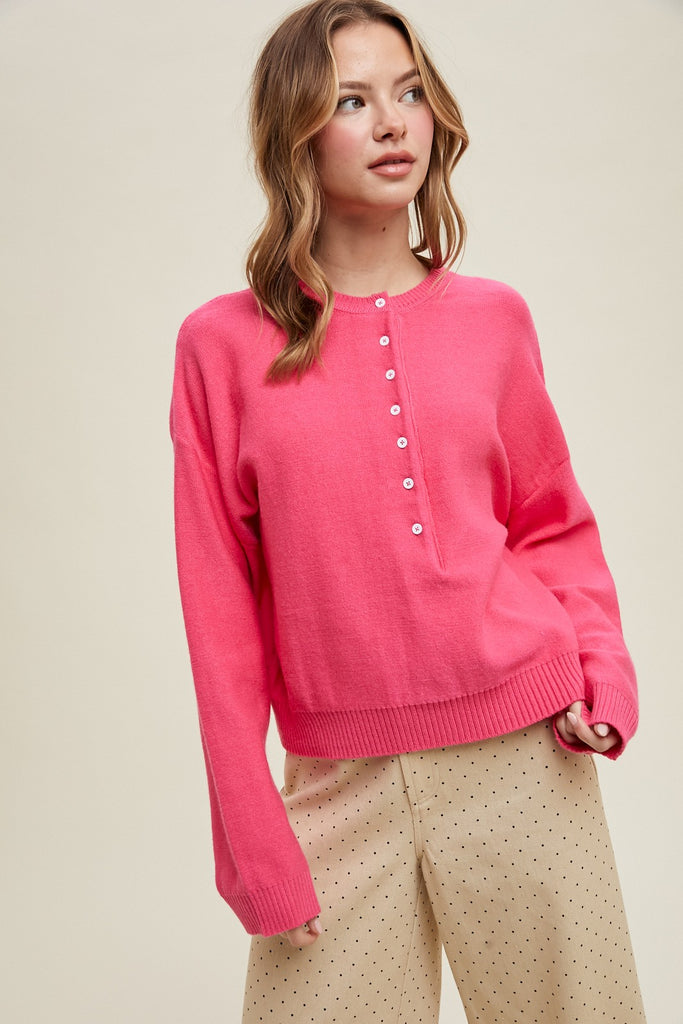 Cozy Drift Sweater Clothing Peacocks & Pearls Lexington Pink S