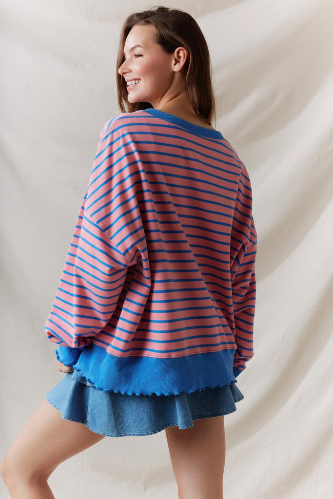Candy Stripes Sweatshirt Clothing Peacocks & Pearls Lexington