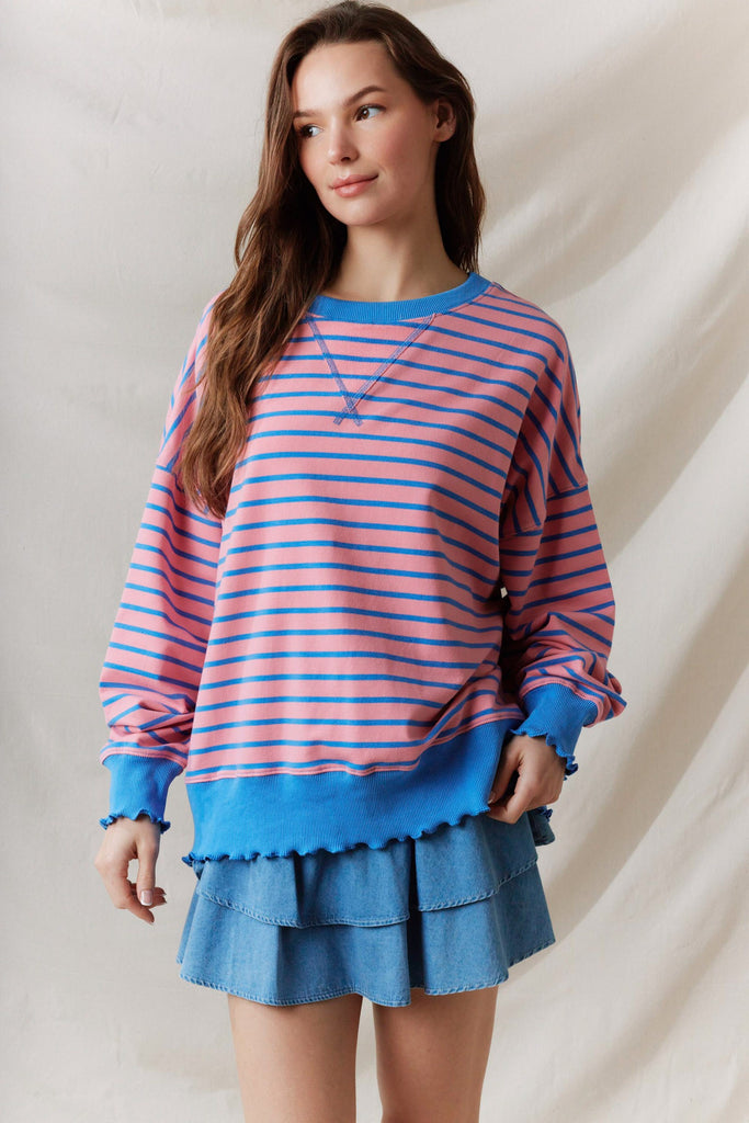 Candy Stripes Sweatshirt Clothing Peacocks & Pearls Lexington
