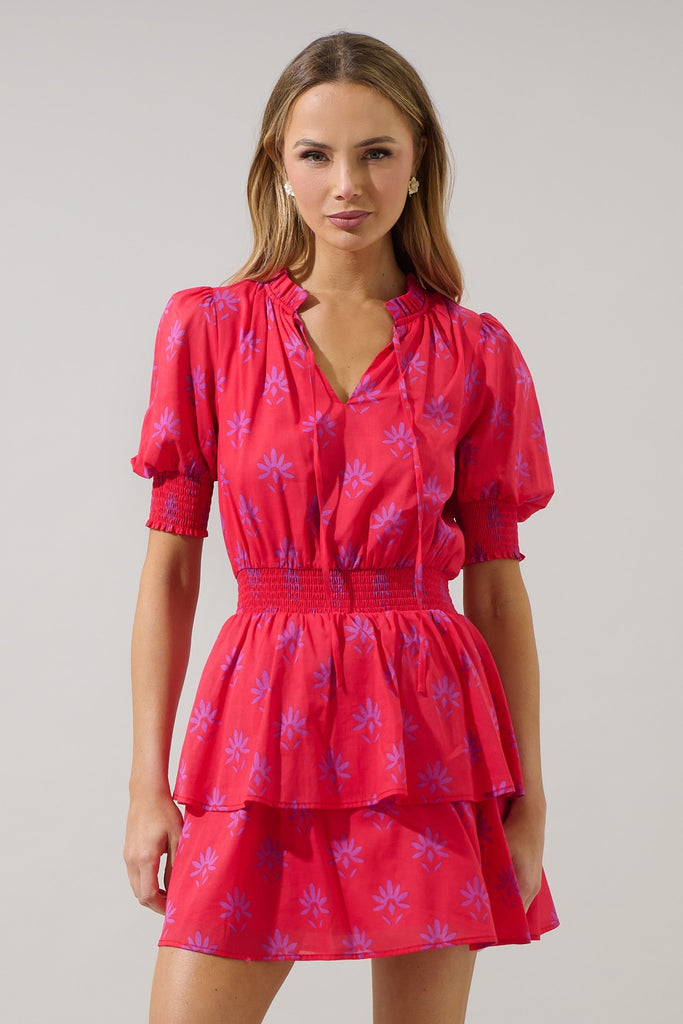 Delmas Floral Rai Dress Clothing Peacocks & Pearls Lexington