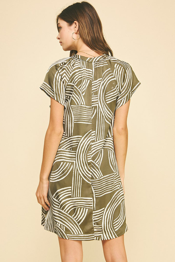 Olive Breeze Short Dress Clothing Peacocks & Pearls Lexington