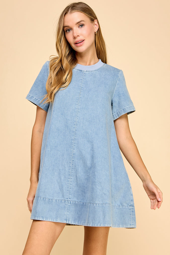 Skyline Denim Dress Clothing Peacocks & Pearls Lexington