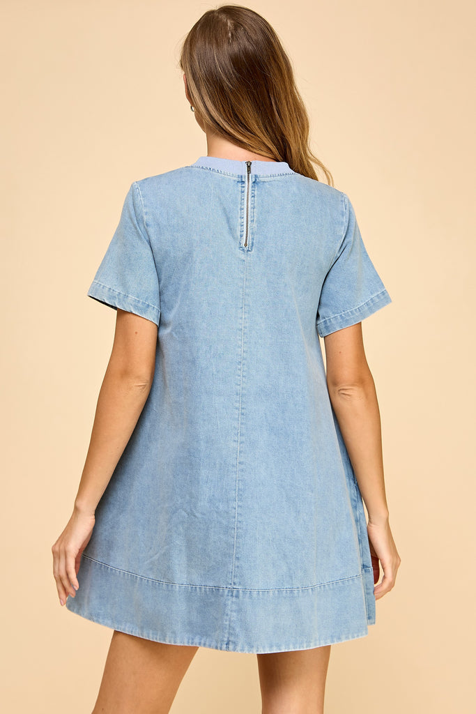 Skyline Denim Dress Clothing Peacocks & Pearls Lexington