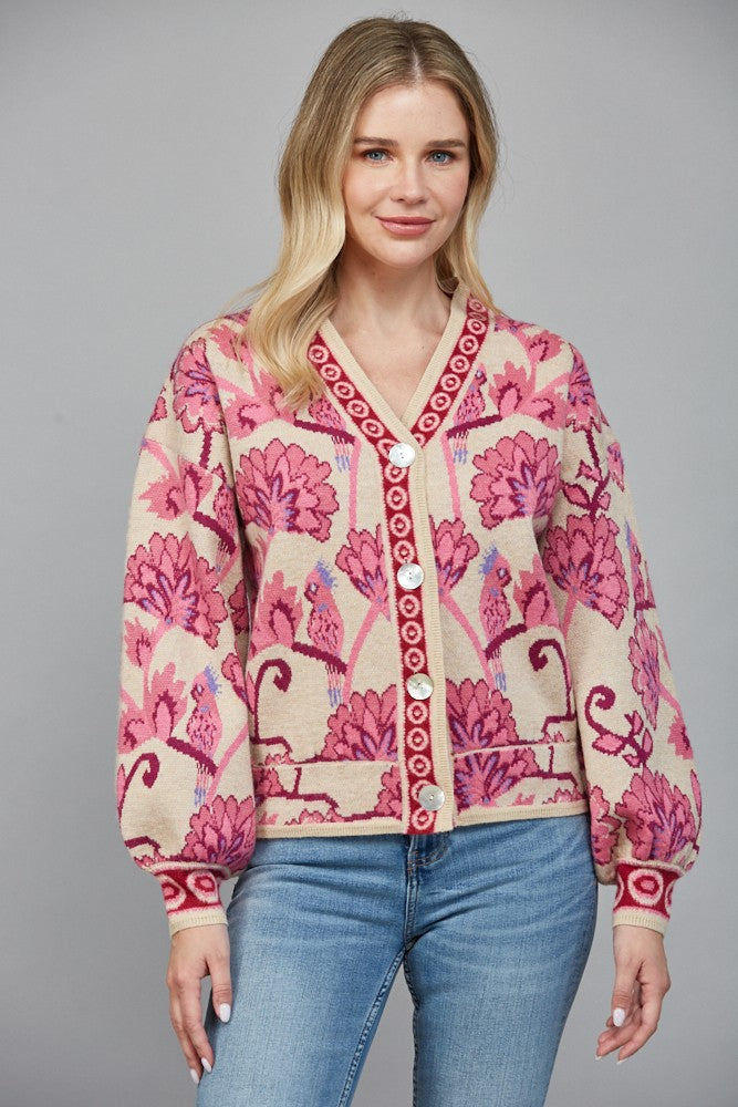 Lotus Dreams Cardigan Clothing Peacocks & Pearls Lexington