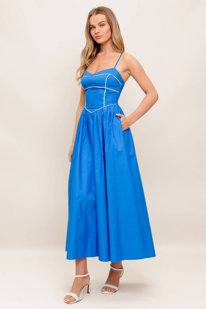 Blue By You Maxi Dress Clothing Peacocks & Pearls Lexington