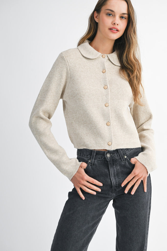 The Peter Pan Detail Cardigan Clothing Peacocks & Pearls Lexington