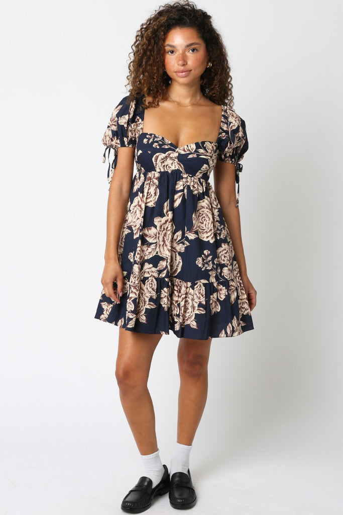 Faded In Floral Short Dress Clothing Peacocks & Pearls Lexington