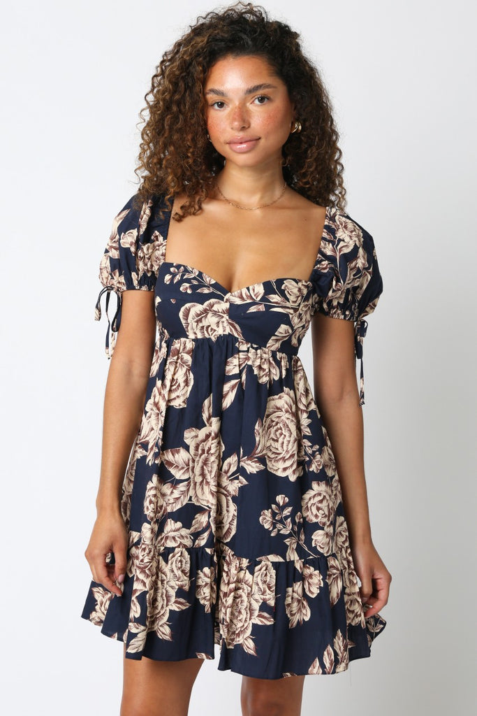 Faded In Floral Short Dress Clothing Peacocks & Pearls Lexington