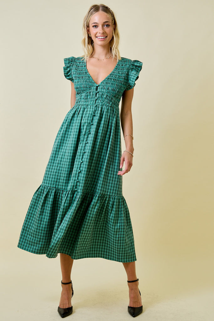Greenlight Gingham Dress Clothing Peacocks & Pearls Lexington