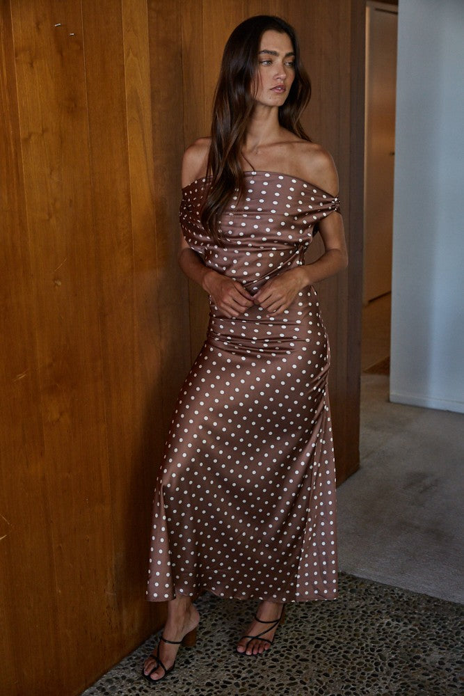 Dotty Darling Maxi Dress Clothing Peacocks & Pearls Lexington