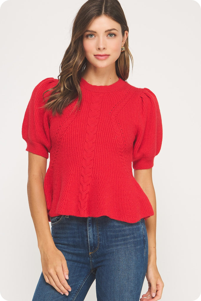 Berry Blush Knit Top Clothing Peacocks & Pearls Lexington