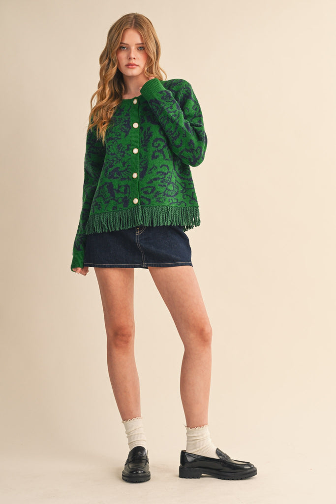 The Meadow Fringe Cardigan Clothing Peacocks & Pearls Lexington