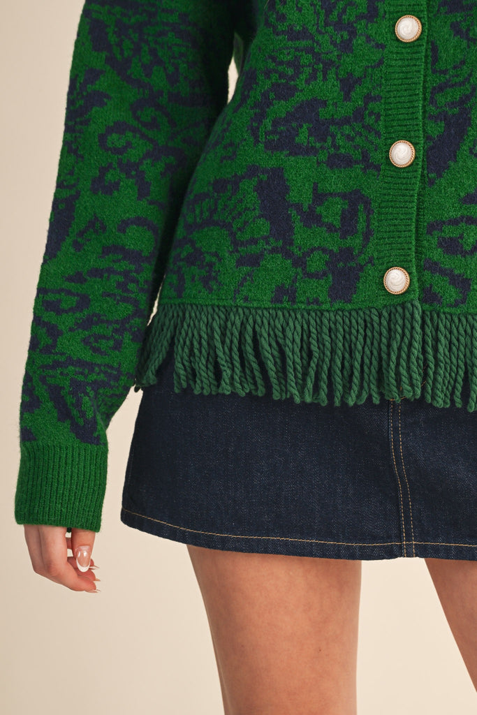 The Meadow Fringe Cardigan Clothing Peacocks & Pearls Lexington