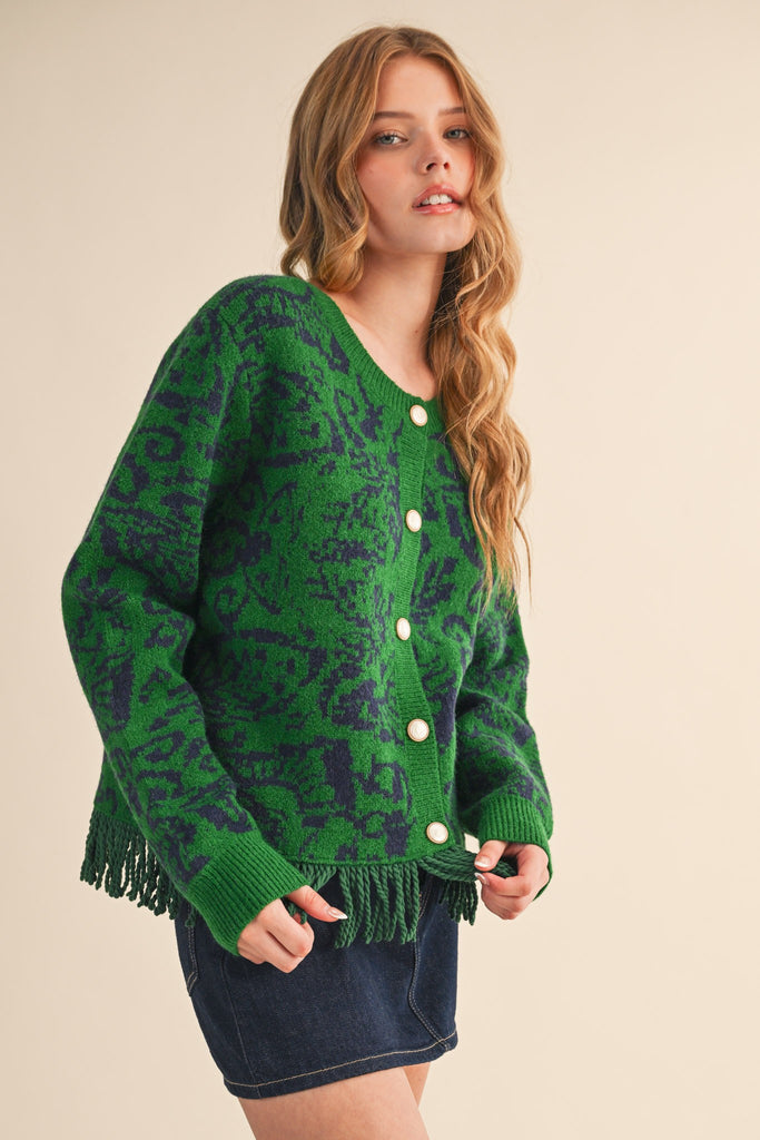 The Meadow Fringe Cardigan Clothing Peacocks & Pearls Lexington