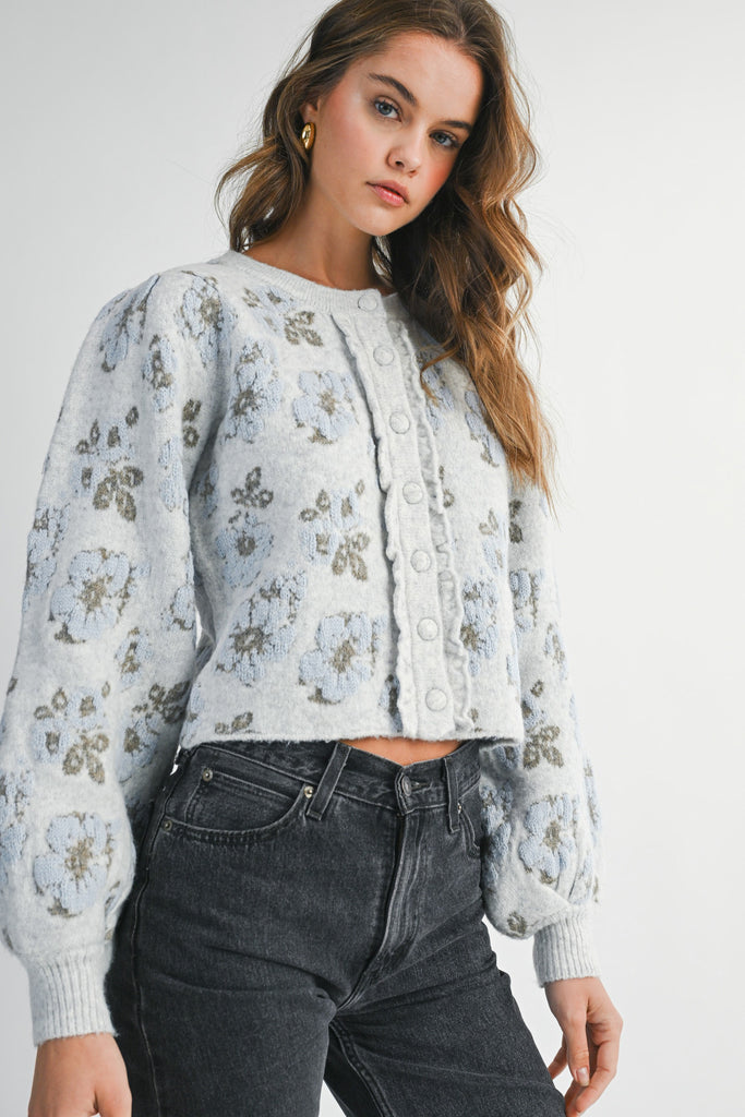 Frosted Blooms Cardigan Clothing Peacocks & Pearls Lexington