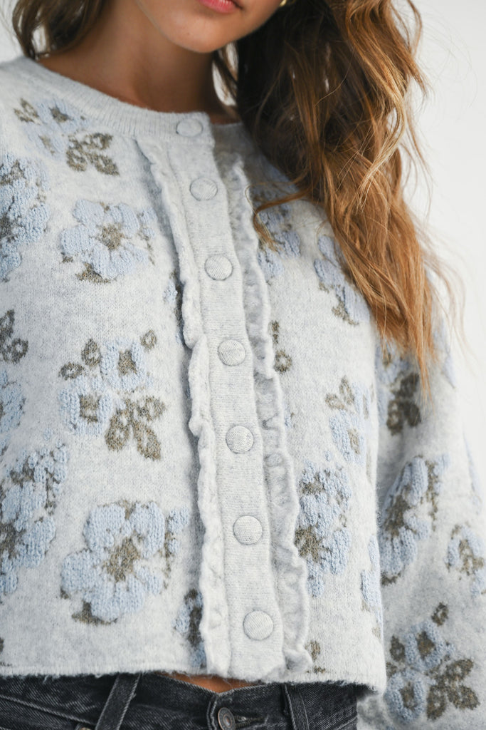 Frosted Blooms Cardigan Clothing Peacocks & Pearls Lexington