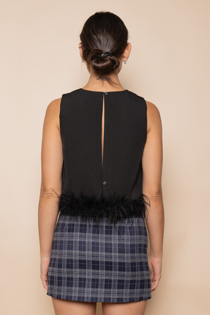 Nightfall Feather Top Clothing Peacocks & Pearls Lexington