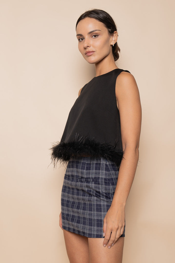 Nightfall Feather Top Clothing Peacocks & Pearls Lexington