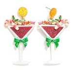 Christmas Cheer Earrings Jewelry Peacocks & Pearls Lexington Red Drink  