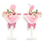 Christmas Cheer Earrings Jewelry Peacocks & Pearls Lexington Pink Drink  