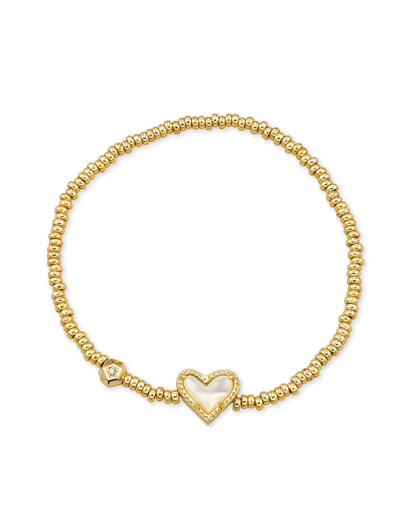 Ari Heart Stretch Bracelet Jewelry Kendra Scott Gold Ivory Mop  