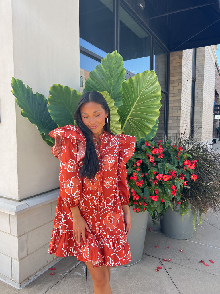 The Sammy Ruffle Dress Clothing SugarLips   