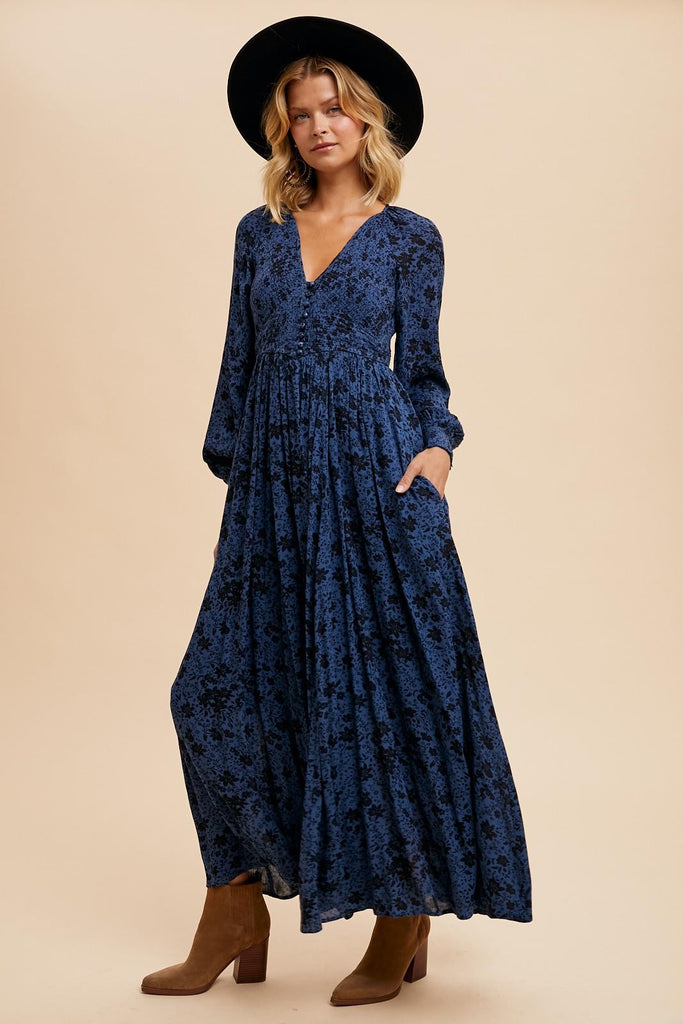 Dress To Impress Maxi Dress Clothing Peacocks & Pearls Lexington Navy S 