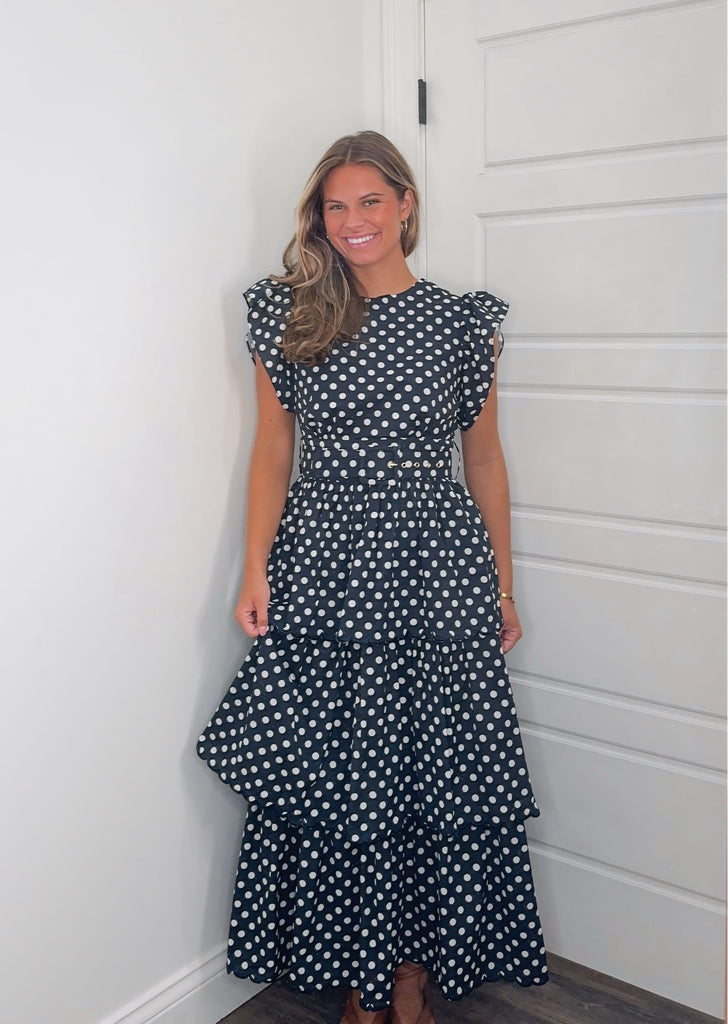 On The Dot Maxi Dress Clothing Peacocks & Pearls Lexington