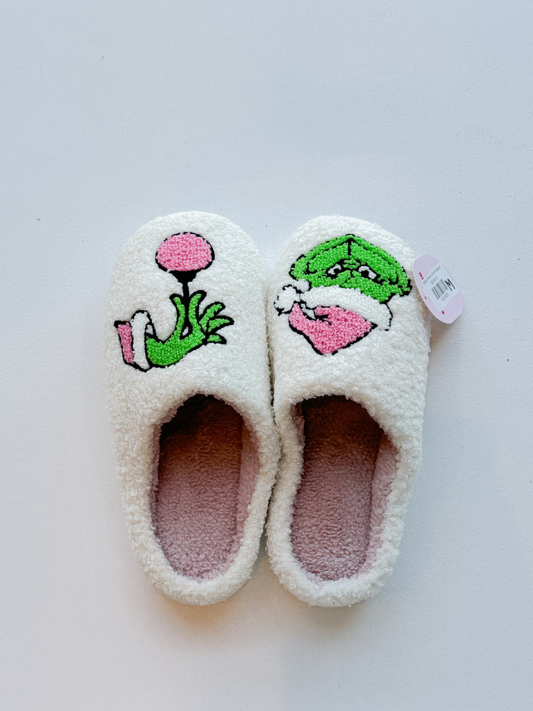 Holiday Whoville Grinch Slippers Peacocks & Pearls Lexington