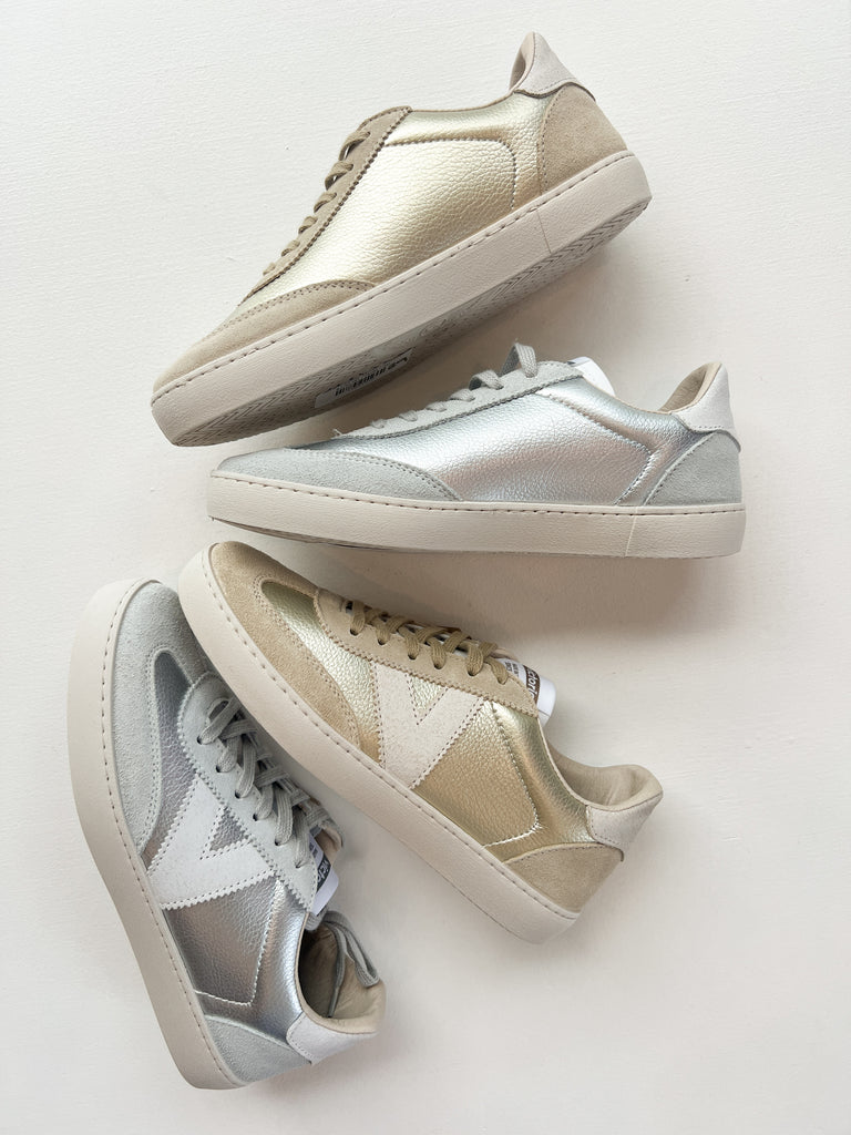 BerlÍn Leather Metallic Sneaker Shoes Peacocks & Pearls Lexington   