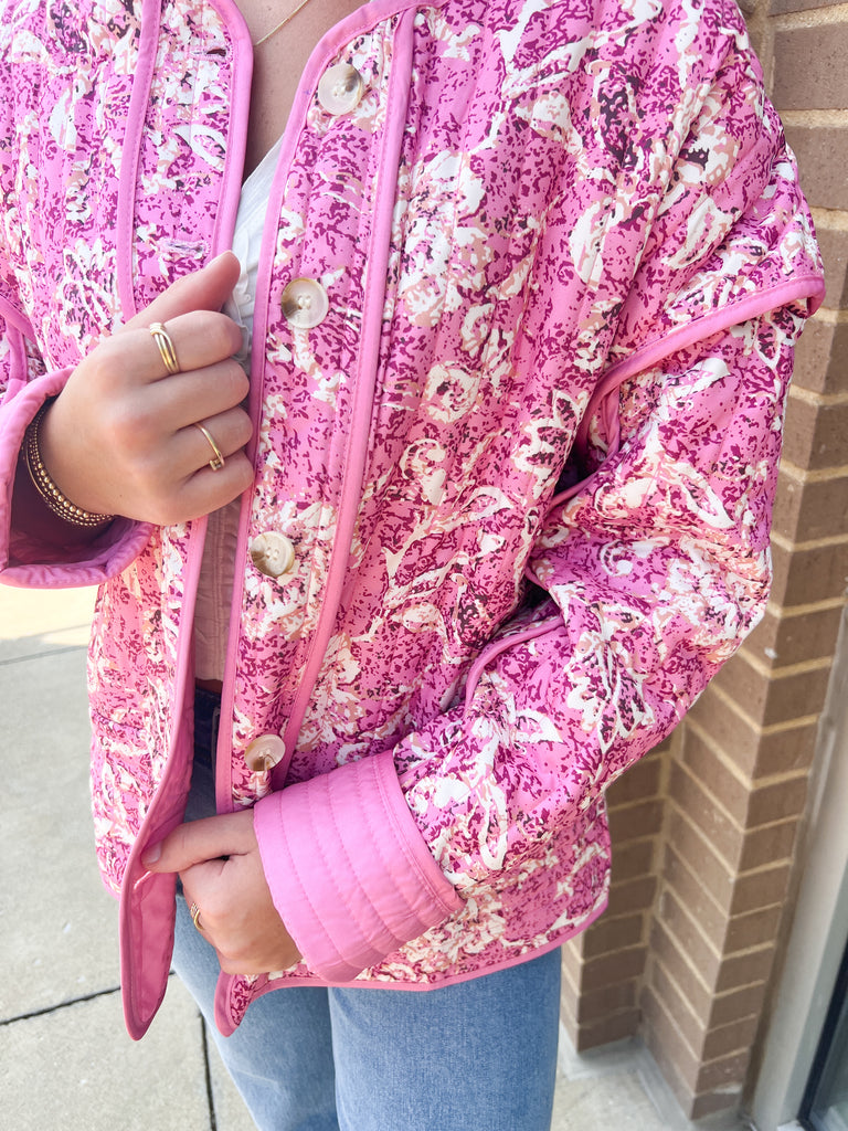 Garden Girly Quilted Jacket Clothing Peacocks & Pearls Lexington   