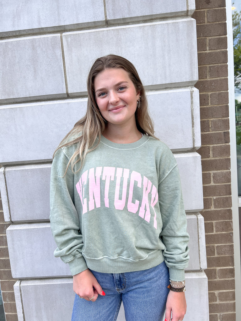 Hometown Honey Green Sweatshirt Clothing Peacocks & Pearls Lexington   