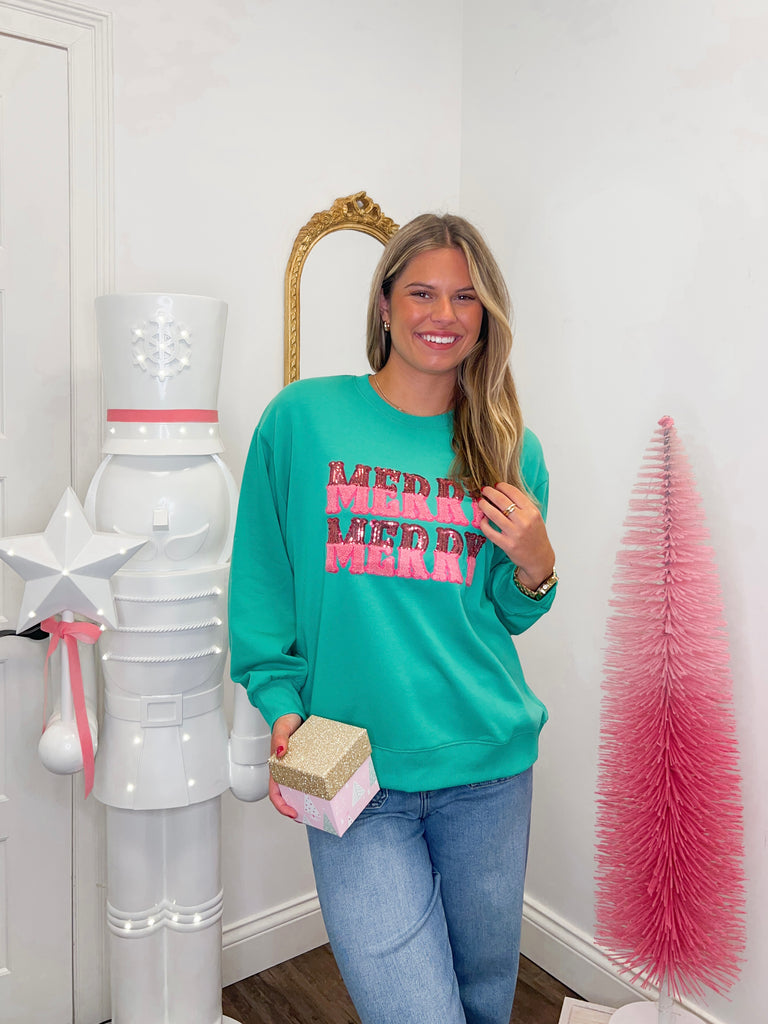 Merry Merry Sarah Sweatshirt Clothing Peacocks & Pearls Lexington   