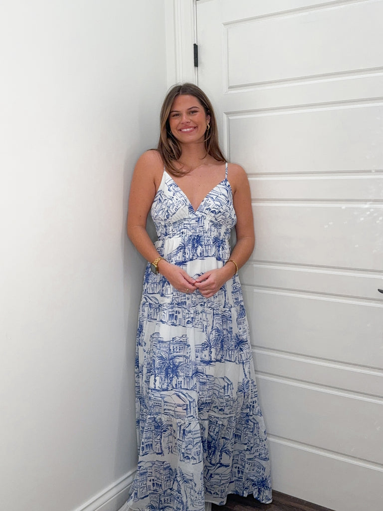 Santorini Coast Maxi Dress Clothing Peacocks & Pearls Lexington