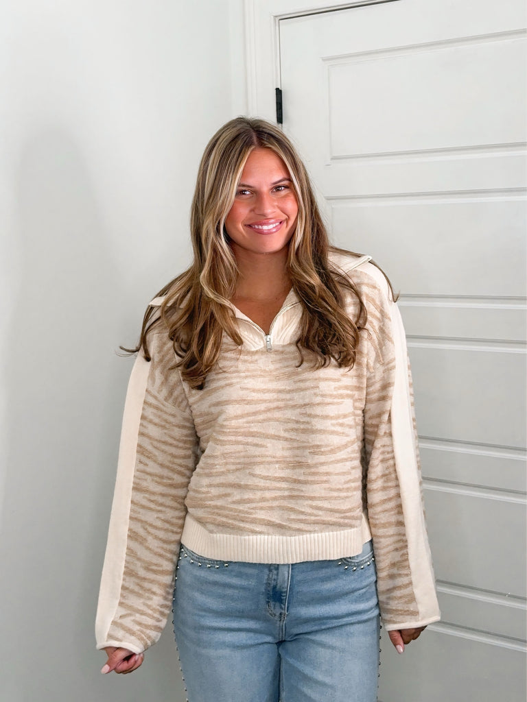 Warm Sands Quarter Zip Clothing Peacocks & Pearls Lexington