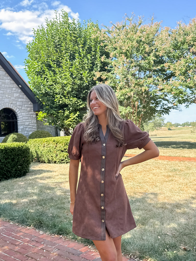 The Forest Suede Dress Clothing Peacocks & Pearls Lexington