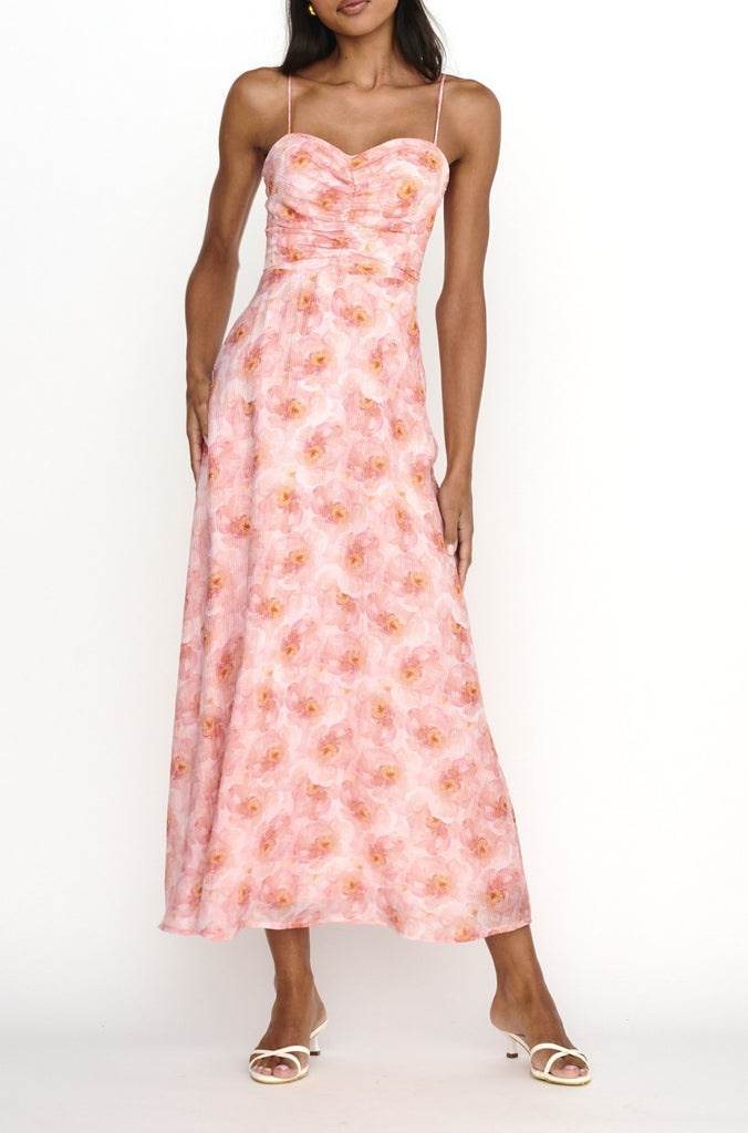 Floral Flair Midi Dress Clothing Peacocks & Pearls Lexington   