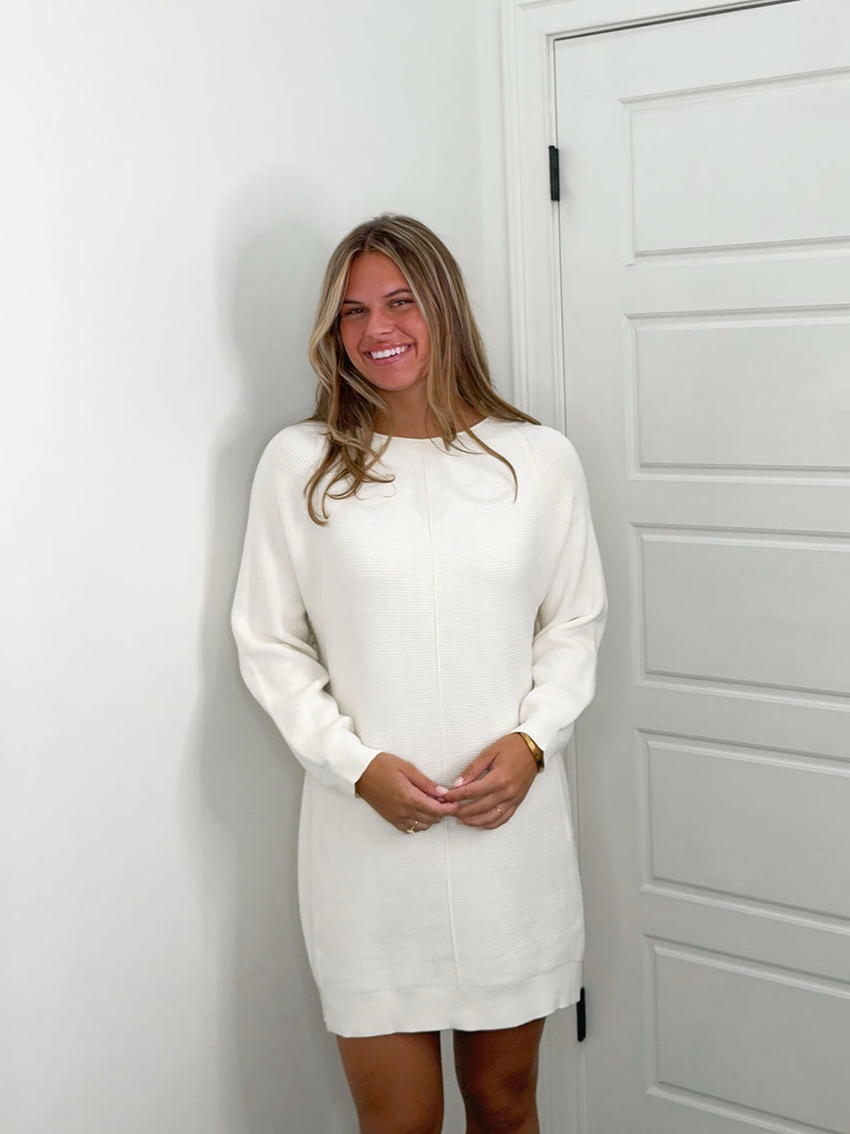 The Almond Rib Sweater Dress Clothing Peacocks & Pearls Lexington