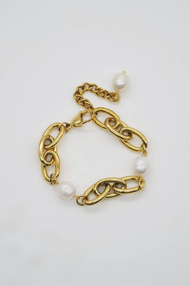 Chunky Chain Bracelet With Pearls Jewelry Peacocks & Pearls Lexington   