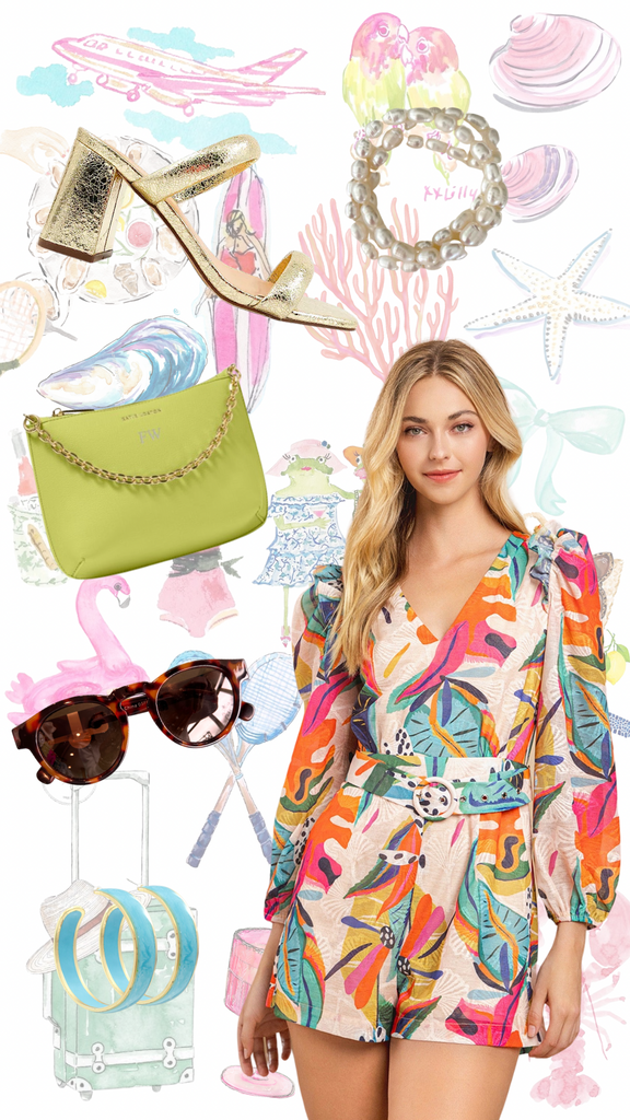 Tropic Like It's Hot Romper Clothing Peacocks & Pearls Lexington   