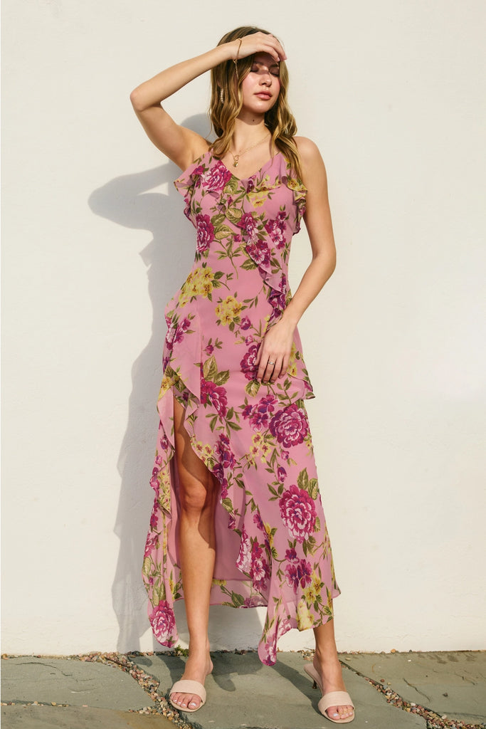leo lin pink dress Larissa Midi Dress