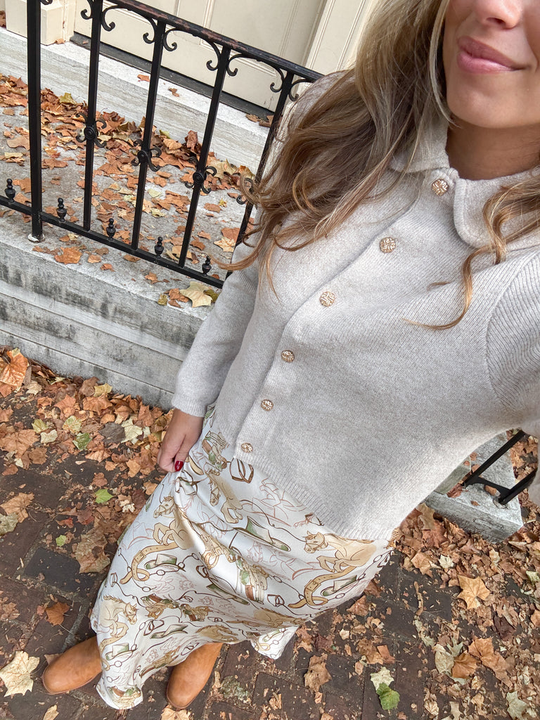 The Peter Pan Detail Cardigan Clothing Peacocks & Pearls Lexington