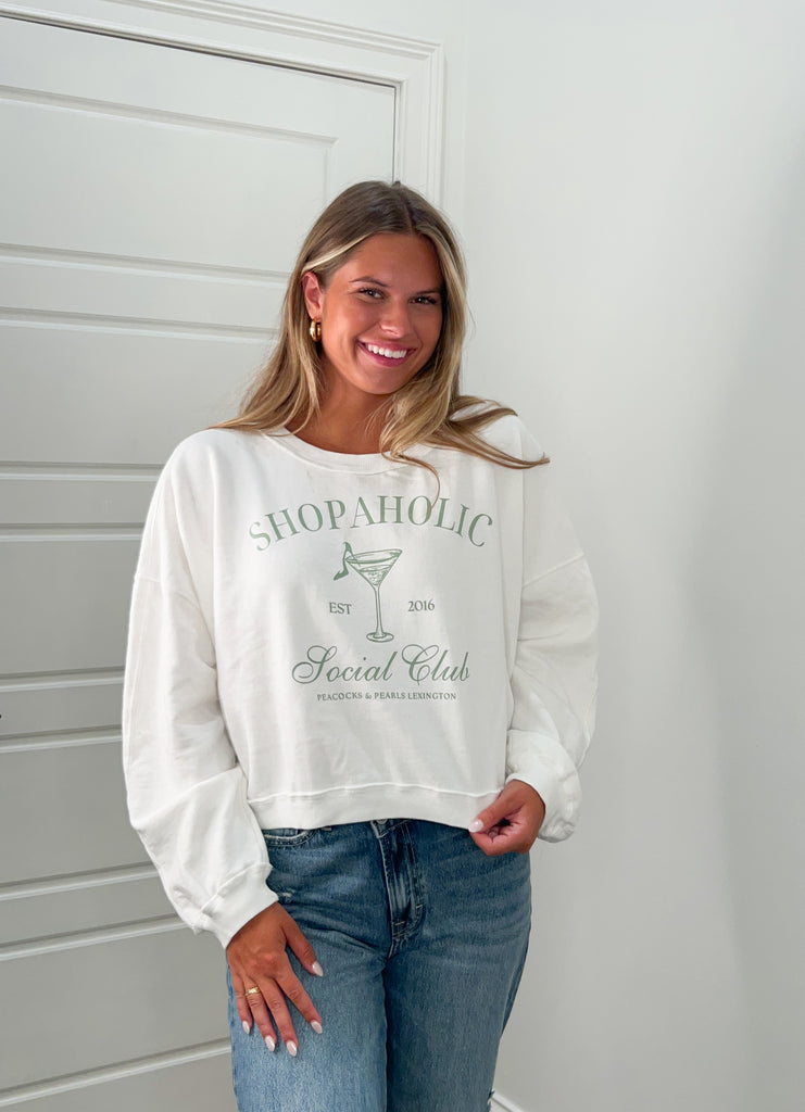 Shopaholic Sweatshirt Clothing Peacocks & Pearls Lexington   