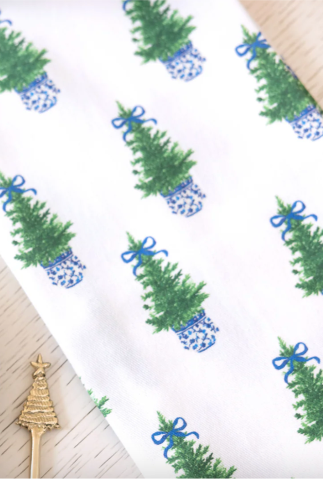 Fancy & Festive Tree Print Tea Towel Home Peacocks & Pearls Lexington   