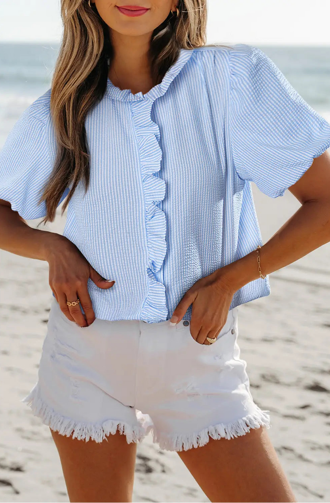 The Light Layer Top Clothing Peacocks & Pearls Lexington Blue S